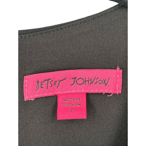 Betsey Johnson Dress scuba crepe sleeveless black size 2 - Picture 5 of 8